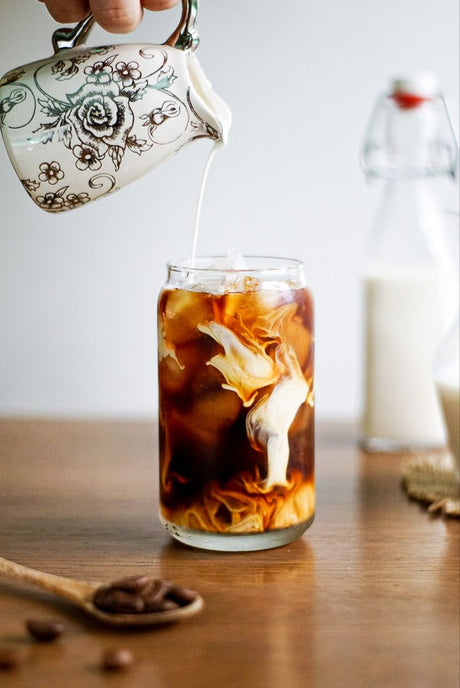 Homemade Iced Vanilla Coffee Latte