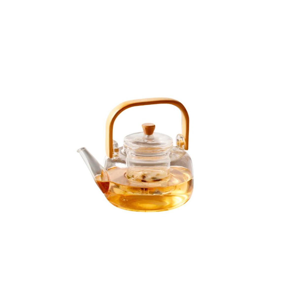 Glass Teapot Japanese Style 800ml with a Wooden Handle