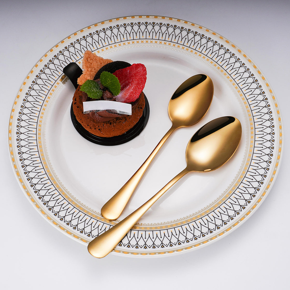 Classic Gilded Dessert Spoon - 6 pcs