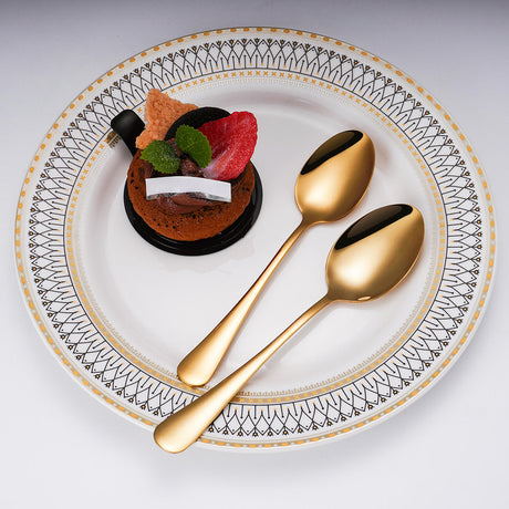 Classic Gilded Dessert Spoon - 12 pcs