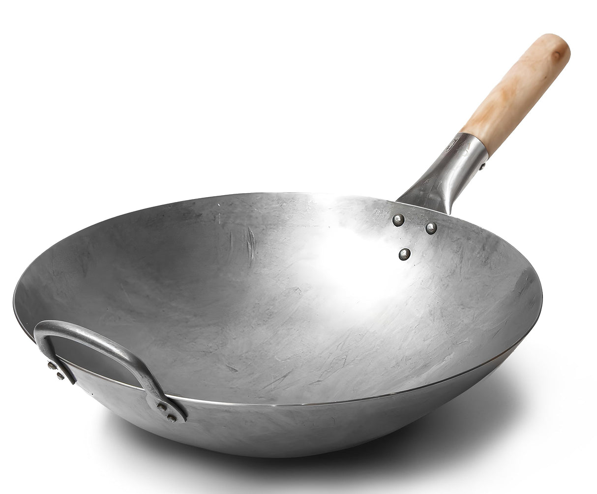 Iron Frying Wok with Handle 16"