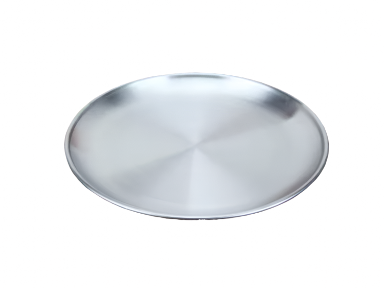 Matte Silver Stainless Round Plate 20cm