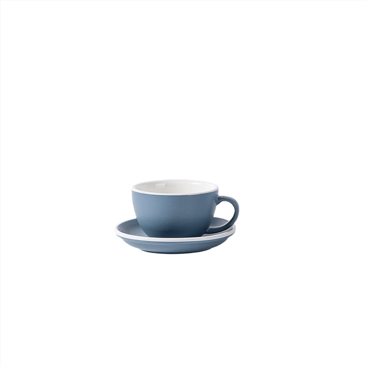 Matt Blue Latte Cup and Saucer 12oz