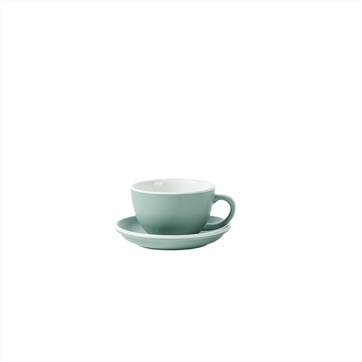 Latte Cup and Saucer Green 12oz