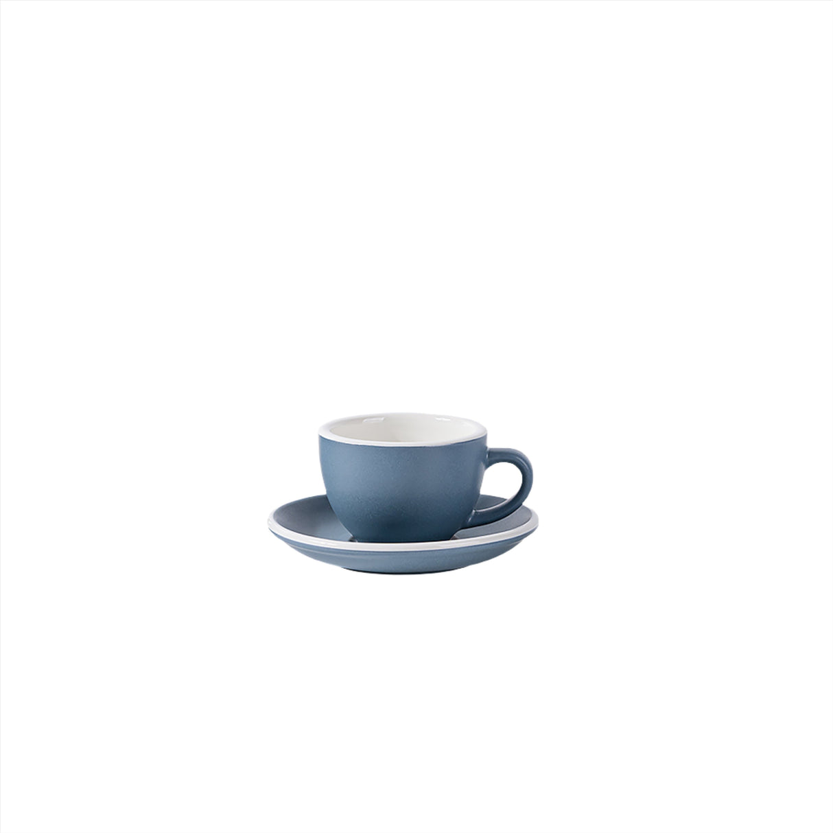 Matt Blue Cappuccino Cup and Saucer 7oz