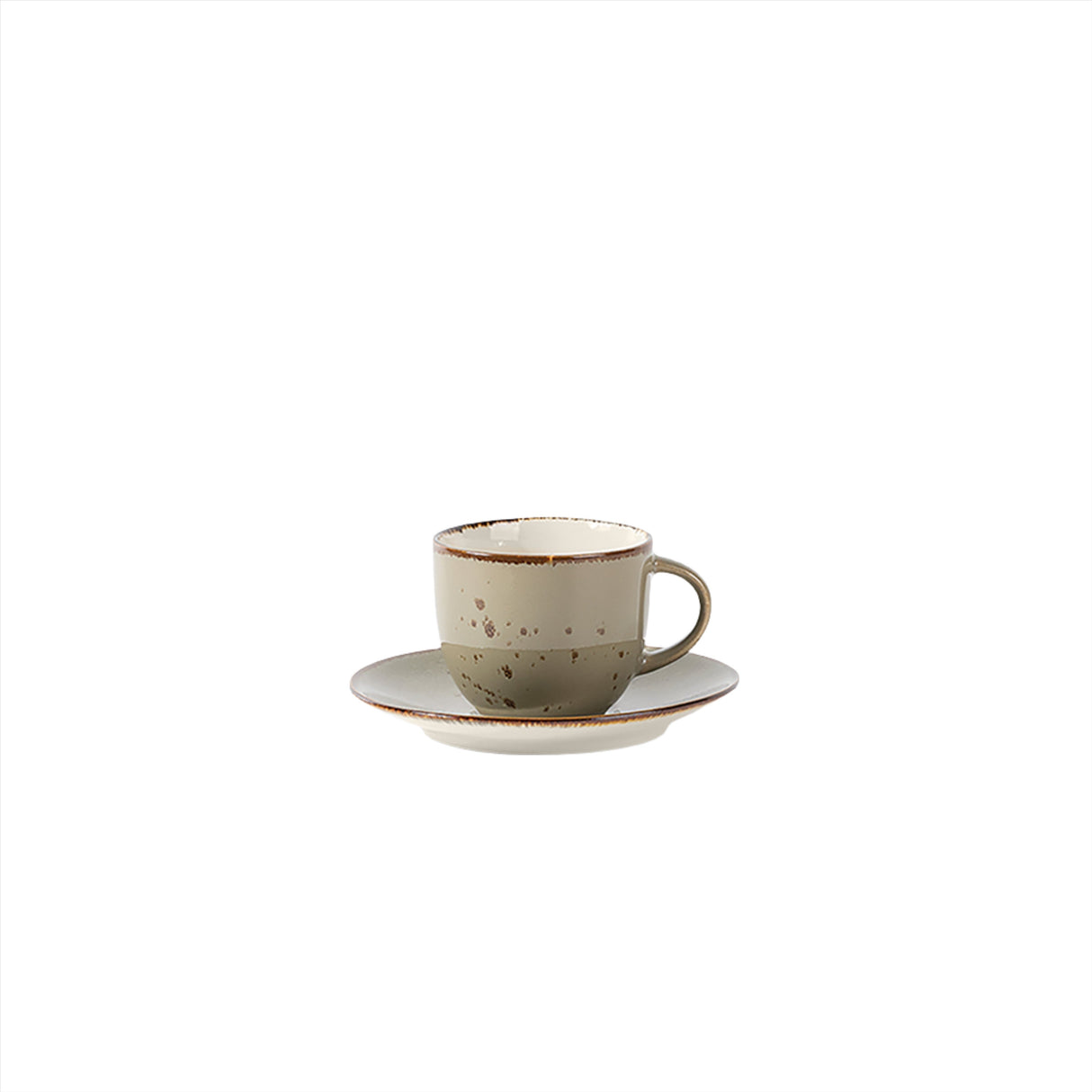 Reactive Brown Cup and Saucer