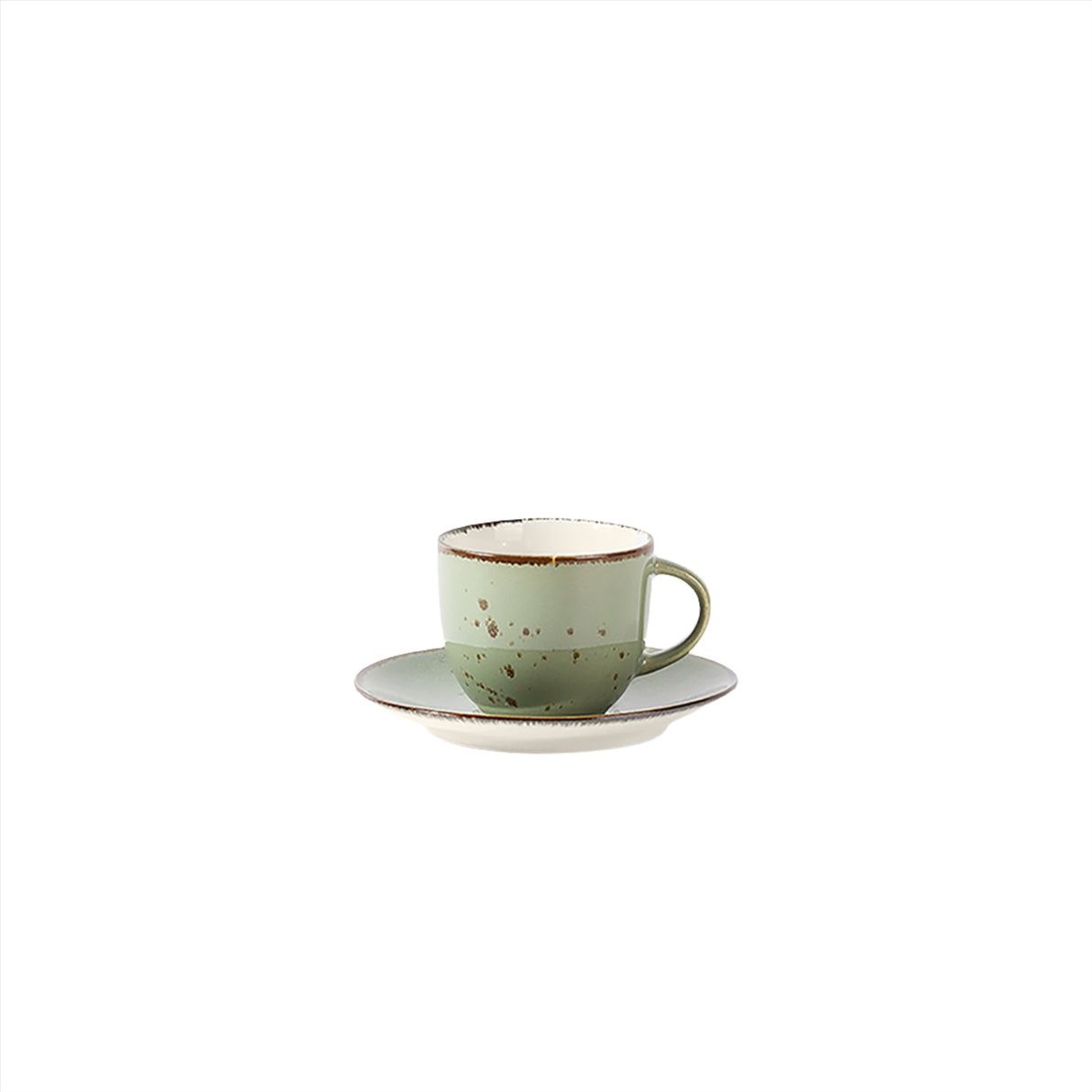 Reactive Green Cup and Saucer