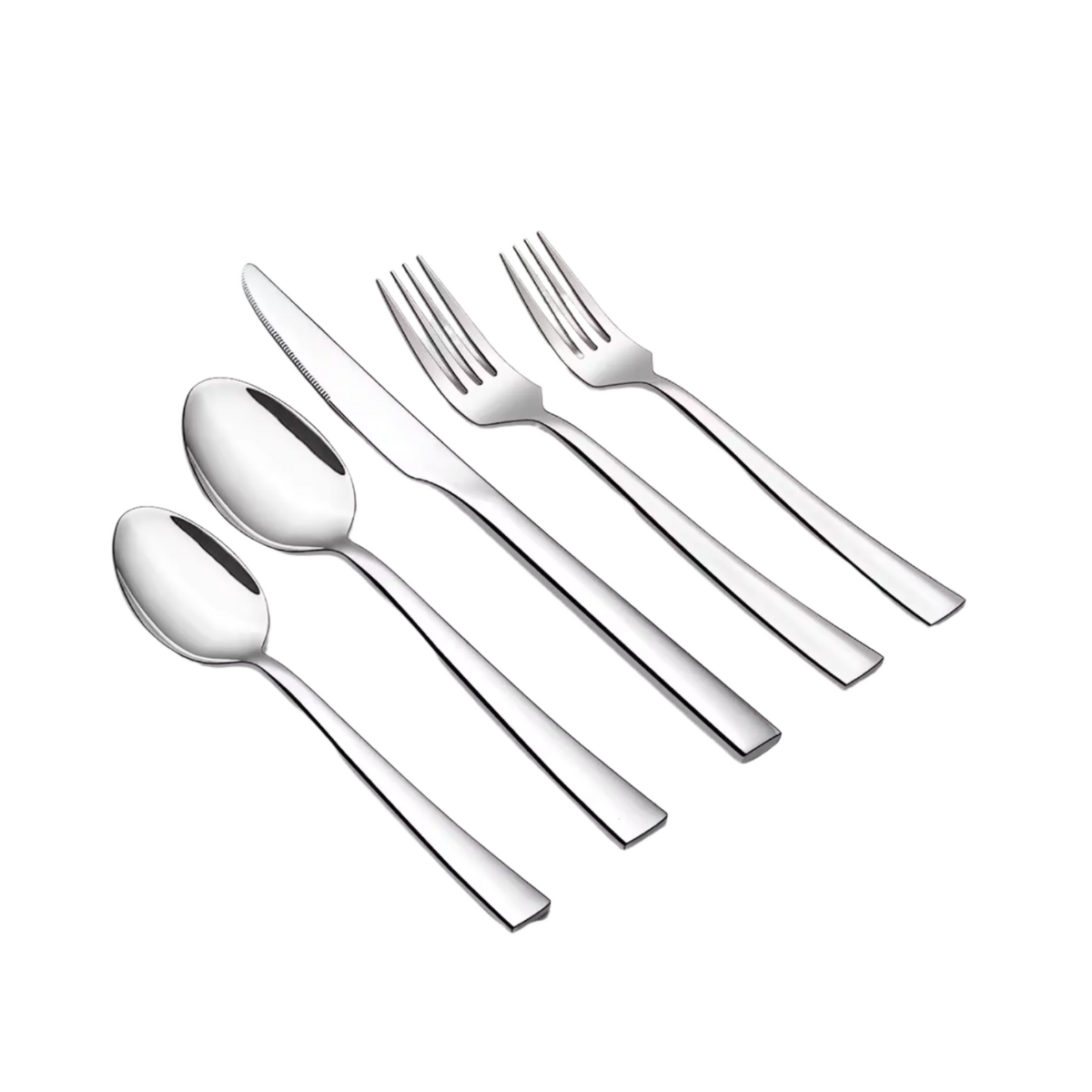 Minimalist Silver Cutlery Set - 5 Pcs