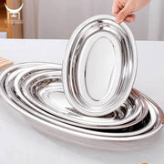 Fish Oval Stainless Plate 21cm