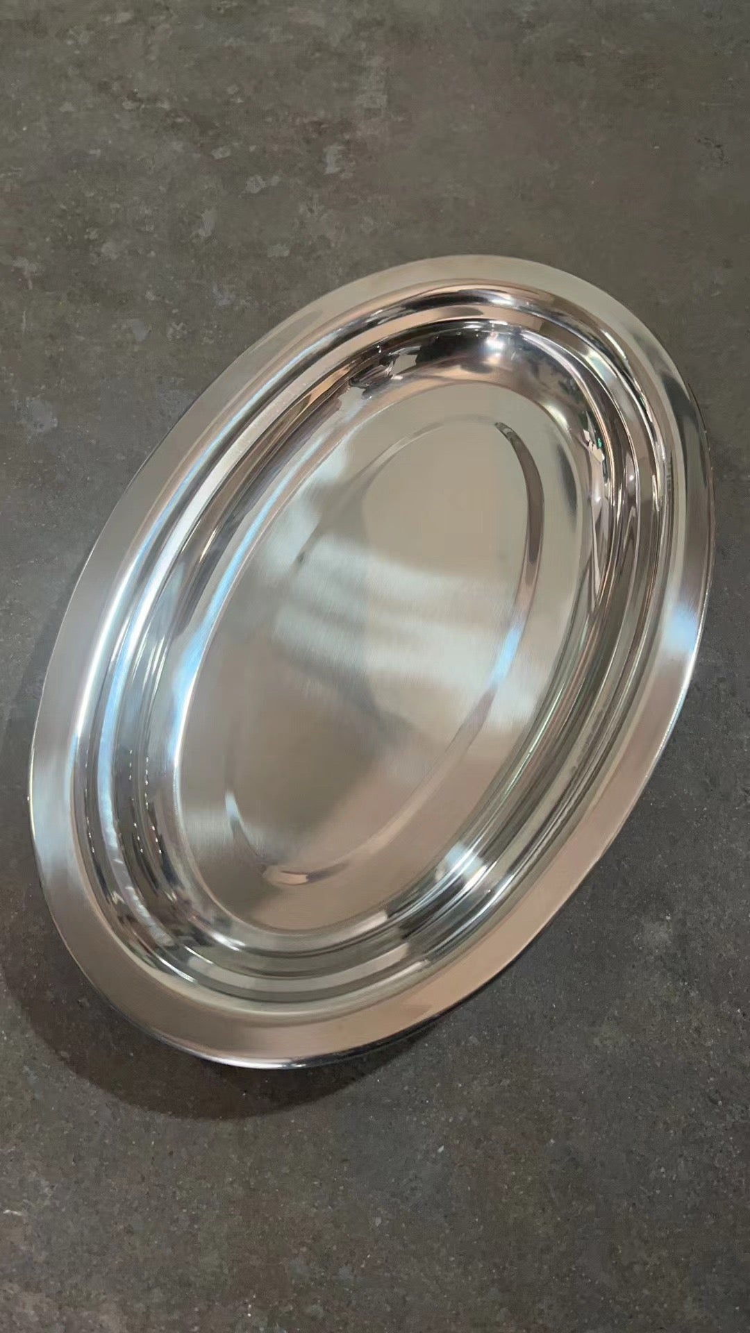 Fish Oval Stainless Plate 25cm
