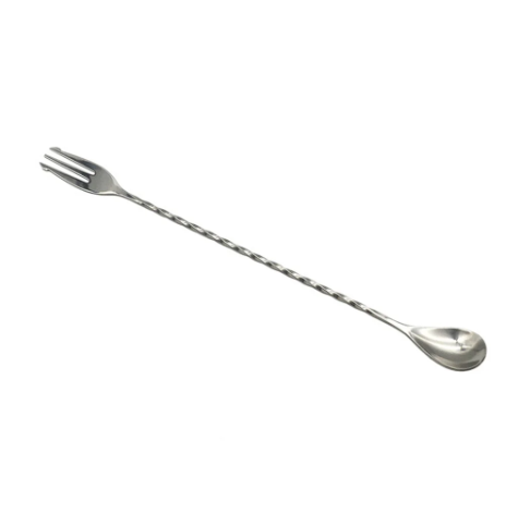 Cocktail Spoon Long Mixing Spoon With Fork