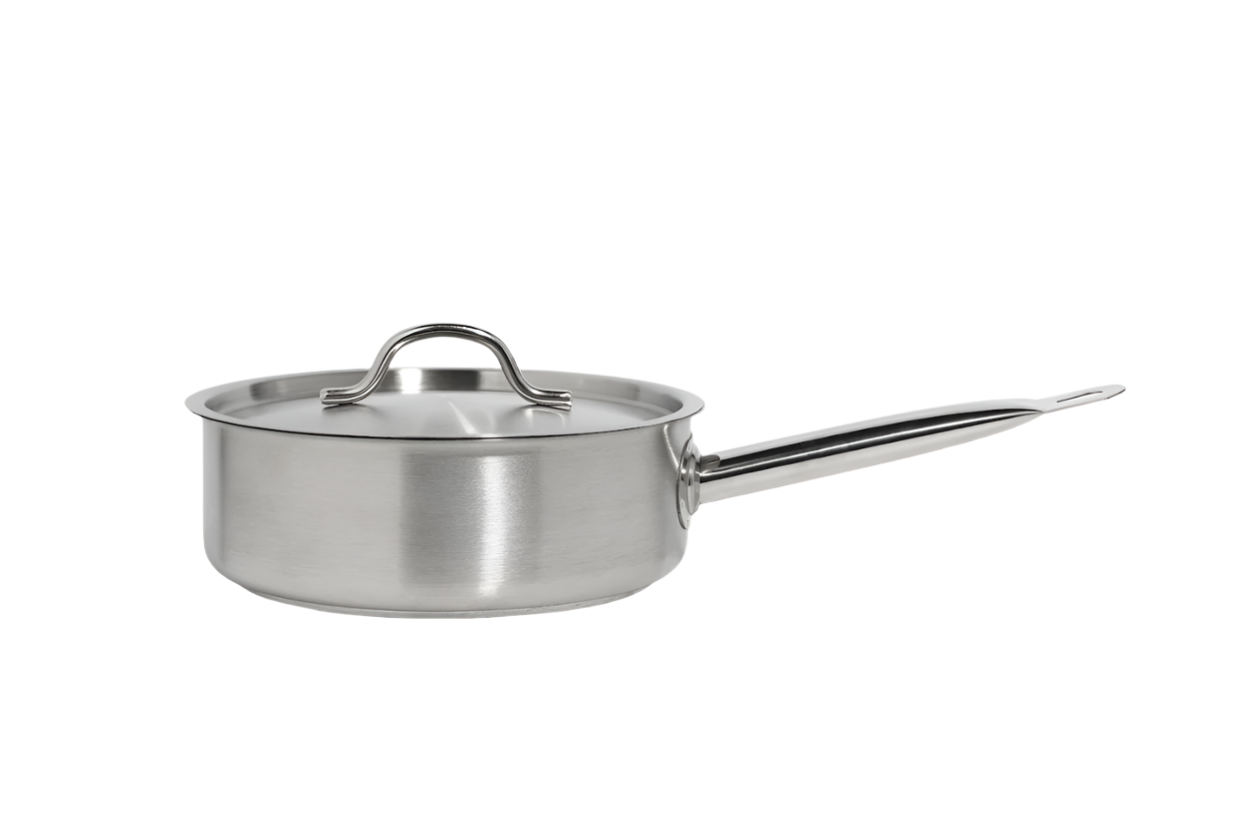 Stainless Steel Tri-ply Sauce Pan With Lid D.16 x H.6 cm