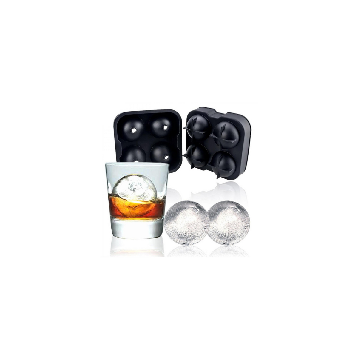 4 Grid Round Ice Cube Mold